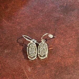 Kendra Scott- Lee Sterling Silver drop earrings in Platinum Drusy